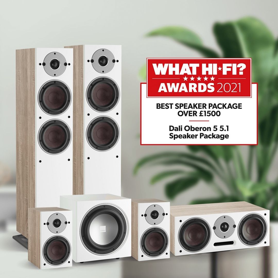 The OBERON 5 5.1 package receives a WHAT HI-FI Award for Best Speaker Package over £1500