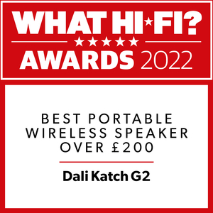 WHAT HIFI Badge - DALI KATCH G2 2022 - Best portable wireless speaker over GBP200 -300x300-7399352